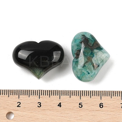 Natural Druzy Agate(Dyed & Heated) Heart Palm Stone G-Q021-01A-1