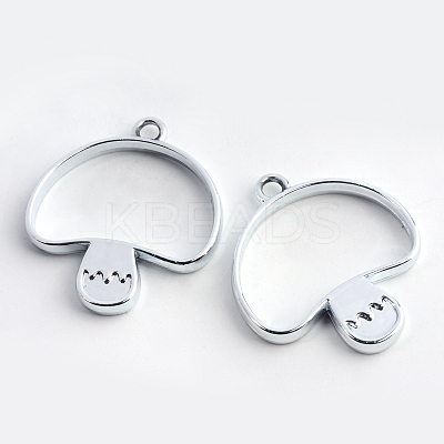 Rack Plating Alloy Open Back Bezel Pendants X-PALLOY-S047-35D-FF-1
