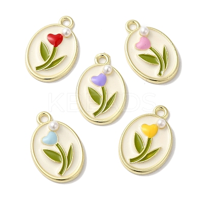 Rack Plating Alloy Enamel Pendants FIND-I039-033G-1