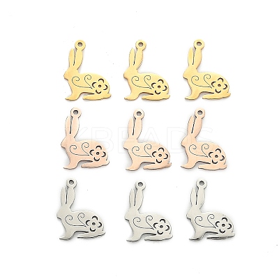 24Pcs 3 Colors 201 Stainless Steel Pendants STAS-UN0020-32-1