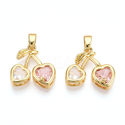 Brass Micro Pave Cubic Zirconia Charms LS-KK-N254-227G-1
