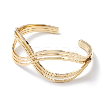 Brass Cuff Bangle BJEW-P168-D02-1