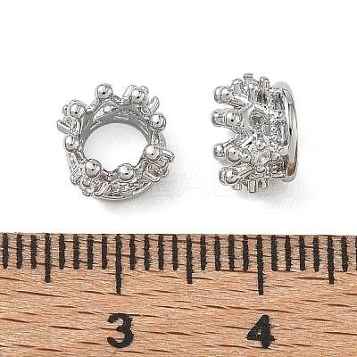SHEGRACE Brass Micro Pave Clear Cubic Zirconia European Beads XGRQ4G919-685P-1