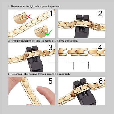 304 Stainless Steel Panther Chain Watch Band Bracelets JB678A-1