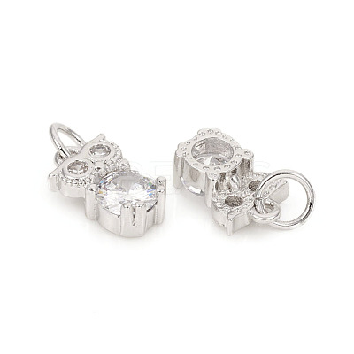 Brass Micro Pave Cubic Zirconia Charms ZIRC-L096-13P-1