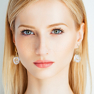 1 Pair Nuggest Natural Pearl Dangle Earrings EJEW-FI0001-89-1