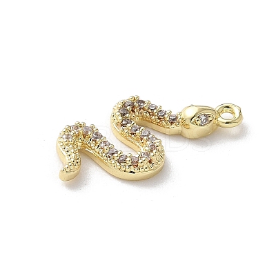 Brass Micro Pave Clear Cubic Zirconia Pendants KK-S505-01G-1