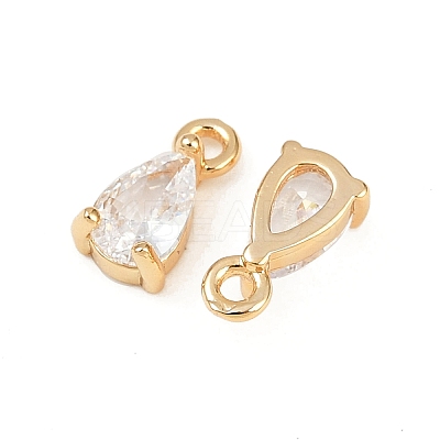 Brass Micro Pave Cubic Zirconia Pendants KK-K374-07G-03-1