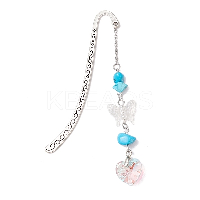 Tibetan Style Alloy Hook Bookmarks AJEW-JK00342-1