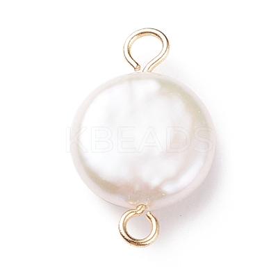 Natural Baroque Pearl Keshi Pearl Connector Charms PALLOY-JF01495-02-1