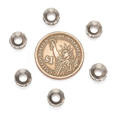 Brass Rhinestone Spacer Beads X-RB-A020-9mm-01P-1