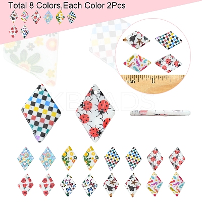 16Pcs 8 Colors Natural Freshwater Shell Pendants BSHE-FS0001-07-1
