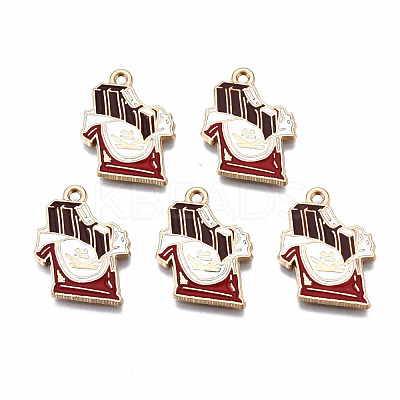 Eco-Friendly Alloy Enamel Pendants ENAM-T011-86-NR-1