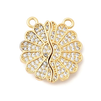 Valentine's Day Brass Micro Pave Cubic Zirconia Split Pendants LS-KK-H251-01C-G-1