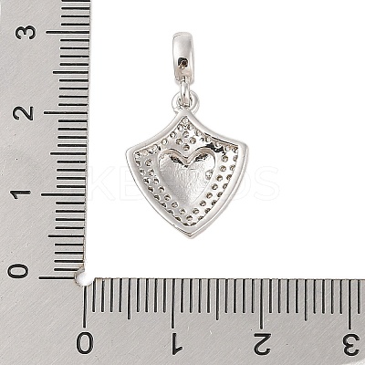 Rack Plating Brass Micro Pave Clear Cubic Zirconia Pendants KK-S380-37C-P-1