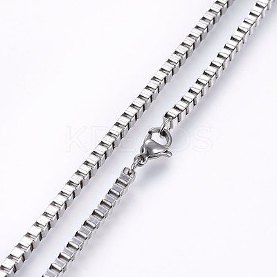 Non-Tarnish 304 Stainless Steel Box Chain Necklaces NJEW-F226-05P-02-1