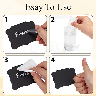 Erasable PVC Food Label Display Chalkboard Clip AJEW-CP0010-97B-1