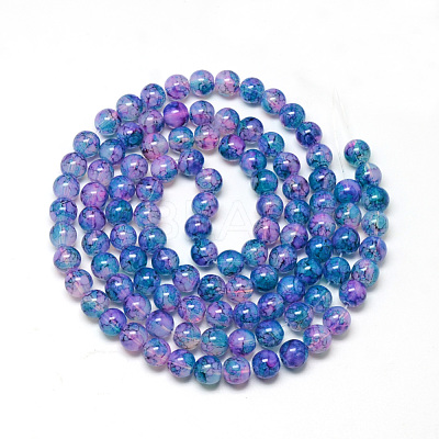 Baking Paint Glass Beads Strands DGLA-Q023-8mm-DB72-1