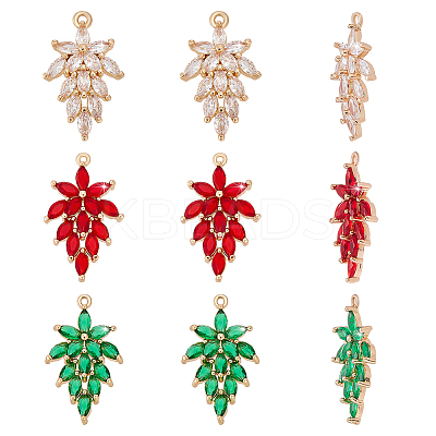 6Pcs 3 Colors Glass Pendants GLAA-AR0001-83-1