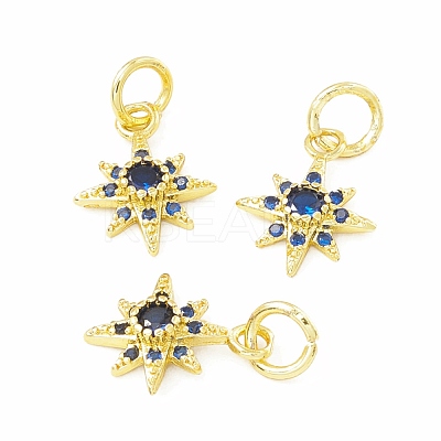 Rack Plating Brass Micro Pave Cubic Zirconia Pendants KK-H428-09G-1