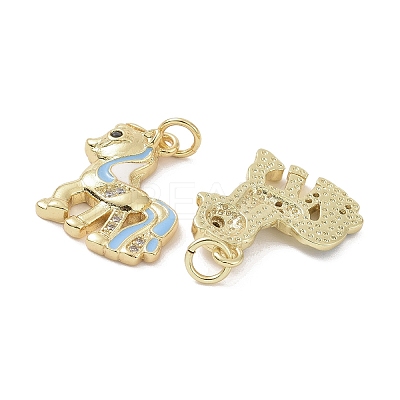 Brass Micro Pave Cubic Zirconia Pendants KK-L209-079G-02-1