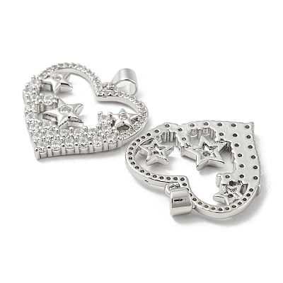 Rack Plating Brass Micro Pave Cubic Zirconia Pendants KK-F869-22P-1