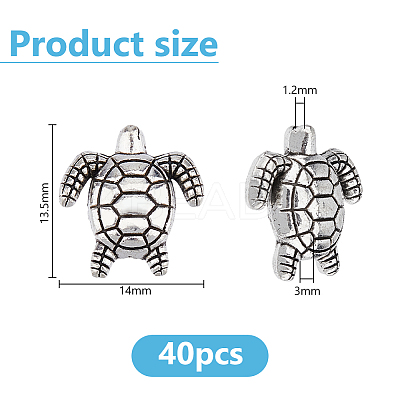 40Pcs Tibetan Style Alloy Beads TIBE-DC0001-18-1