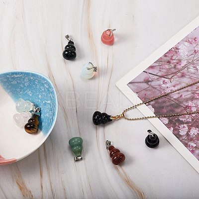10Pcs 10 Style Natural & Synthetic Gemstone Pendants G-SZ0001-85-1