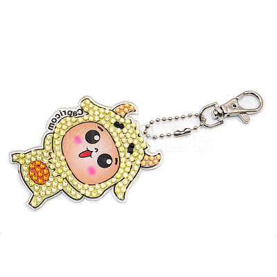 DIY Constellations Pattern Cartoon Keychain Diamond Painting Kits ZODI-PW0001-107J-1