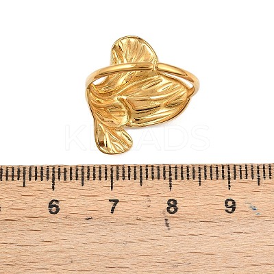 Flower 304 Stainless Steel Cuff Rings for Women LS-RJEW-Z123-01G-1