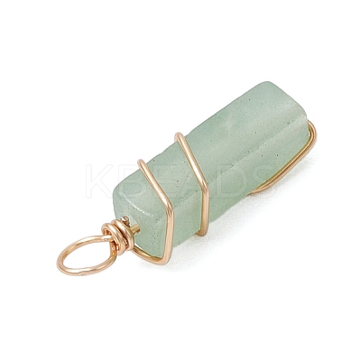 20Pcs 10 Styles Natural Mixed Stone Copper Wire Wrapped Pendants PALLOY-JF03976-1