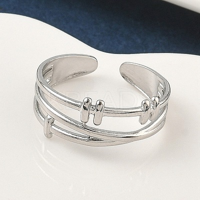 304 Stainless Steel Open Cuff Rings for Women RJEW-A079-04D-P-1