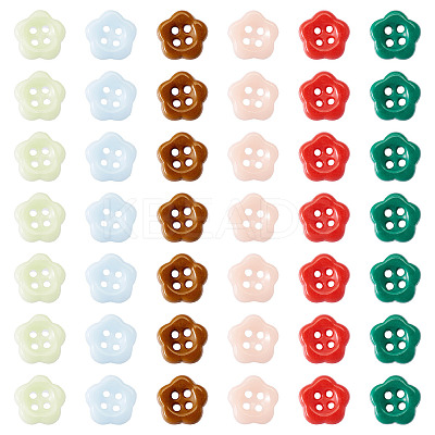 80Pcs 4-Hole Porcelain Buttons PORC-PJ0001-03-1