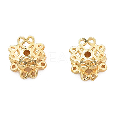 Brass Double Bead Caps KK-N259-09-1