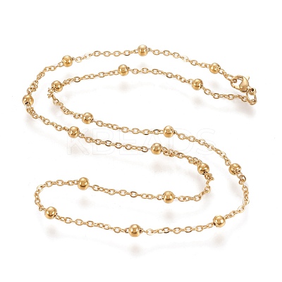 304 Stainless Steel Cable Chain Necklaces NJEW-M183-5G-1