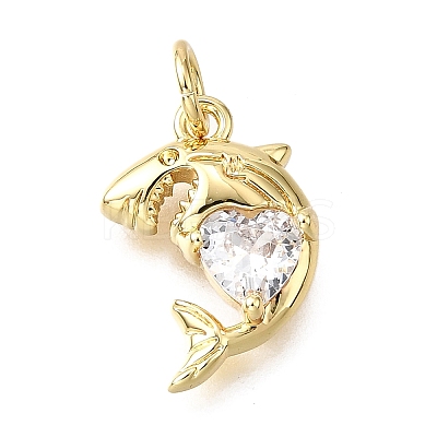 Brass Micro Pave Cubic Zirconia Pendants KK-V011-28G-A-1