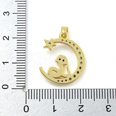 Brass Micro Pave Clear Cubic Zirconia Pendants FIND-Z044-03A-1