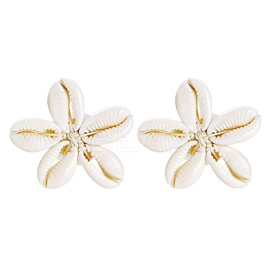 Flower Natural Shell Stud Earrings FS-WGD51F7-01-1