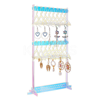 1 Set 3-Tier Coat Hanger Acrylic Earring Display Holder AJEW-OC0005-21-1
