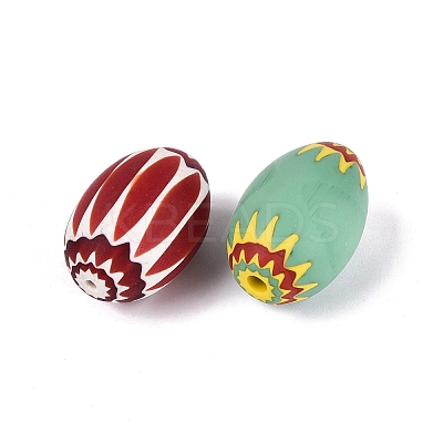 Handmade Millefiori Glass Barrel Beads LA-N002-30-1