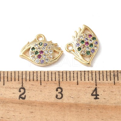 Brass Micro Pave Clear Cubic Zirconia Pendants KK-Q031-47G-02-1