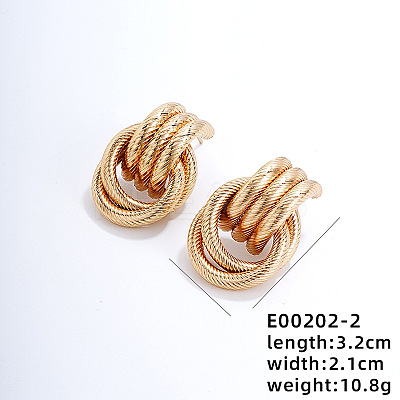 Fashionable Crossed Brass Stud Earrings Hip-hop Personality Trendy Ear Jewelry XX0906-5-1