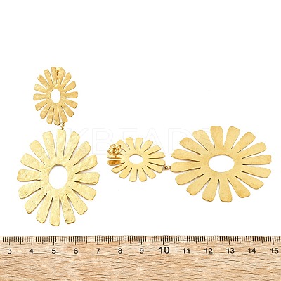 304 Stainless Steel Dangle Stud Earrings for Women EJEW-K268-12C-G-1