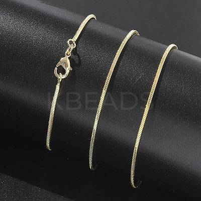 1.5mm Rack Plating Brass Snake Chain Necklaces for Women Men MAK-L044-13G-1