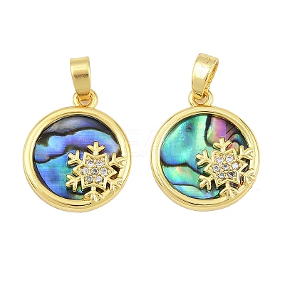 Natural Paua Shell Pendants KK-D005-05G-1