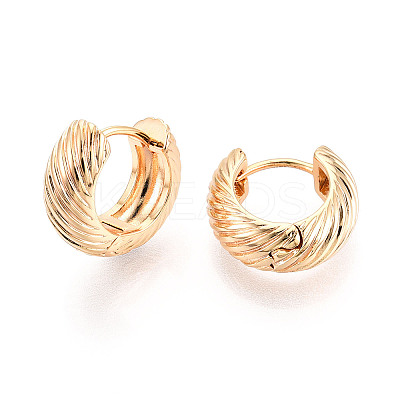 Brass Twist Hoop Earrings EJEW-T048-40G-1