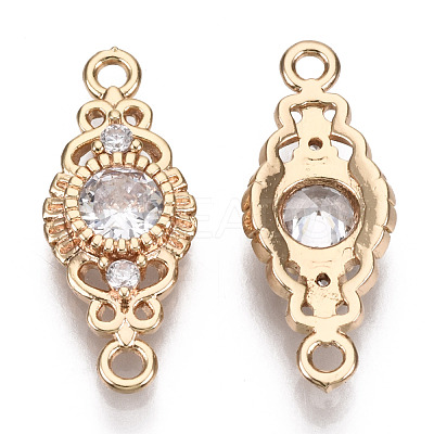 Brass Micro Pave Cubic Zirconia Links Connectors KK-R111-001-B01-1