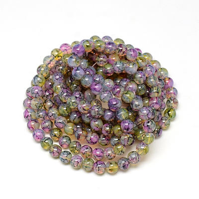 Baking Paint Glass Beads Strands DGLA-Q023-6mm-DB59-1