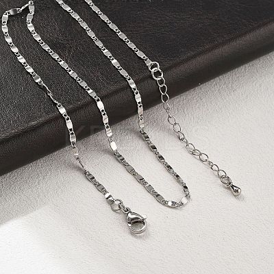 Brass Oval Link Chain Necklaces for Women NJEW-D302-26P-1