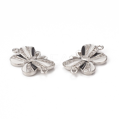 Brass Micro Pave Cubic Zirconia Connector Charms KK-E068-VB407-1-1